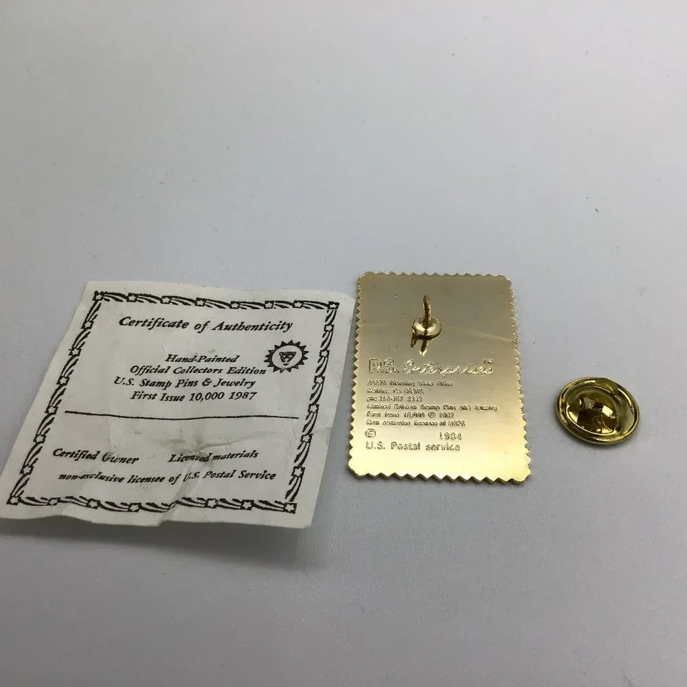 USPS Vintage Love Stamp Pin Authenticity Certificate 1980s New Old Stock